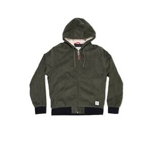NEW IRON & RESIN men's corduroy bunker hoodie in green